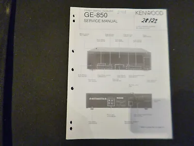 Kaufen Original Service Manual Schaltplan  Kenwood GE-850 • 12.50€