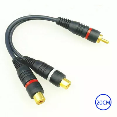 Kaufen 20CM Y-Kabel Adapter 1 RCA Male Zu 2 RCA Female Verteiler Weiche Subwooferkabel • 3.49€