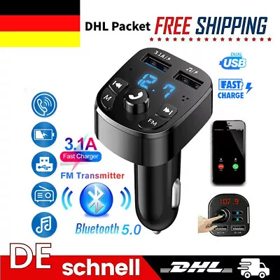 Kaufen FM Transmitter KFZ Bluetooth Dual USB Auto Ladegerät Für Handy Radio Adapter • 6.99€