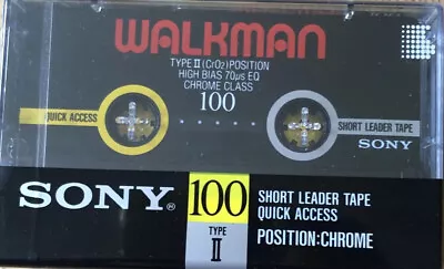 Kaufen SONY WALKMAN 100 Cr02 Type II Chrome  Blank Audio Cassette Tape  New And Sealed • 34€