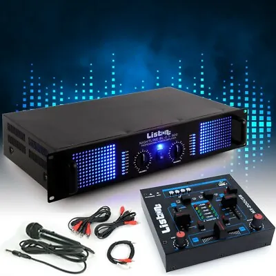 Kaufen PA Erweiterungs Anlage 3000W Verstärker USB MP3 Mischpult Mikrofon DJ-Add-On 5 • 168.90€