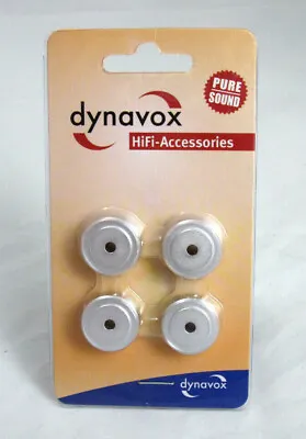 Kaufen 4x Dynavox Massive Hifi-Gerätefüße Aluminium Mini Boxenfüße Gummidämpfer Silber • 9.50€