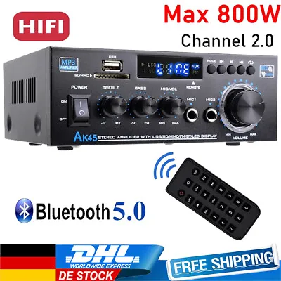 Kaufen HiFi Bluetooth FM / AM Radio Verstärker 2 Kanal Stereo Digital Stereo Amplifier • 33.99€