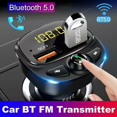 Kaufen Auto Bluetooth 5.0 FM Transmitter,KFZ Radio Adapter Freisprechanlage Dual USB • 15.03€