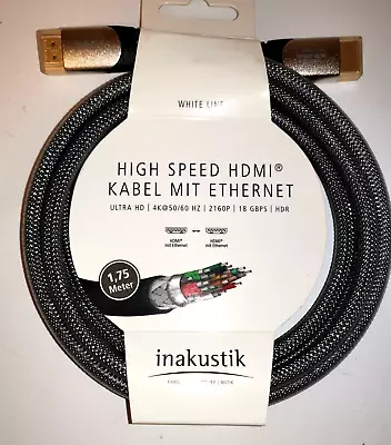 Kaufen Inakustik 1,75m Hochwertiges High Speed HDMI Kabel Mit Ethernet 4K Ultra HD • 4.99€