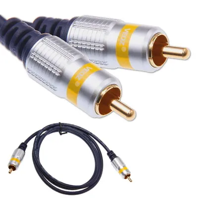 Kaufen 0,5 - 10m RCA Cinch Subwoofer Kabel Koaxialkabel Audio Stecker Vergoldet Koaxial • 3.99€