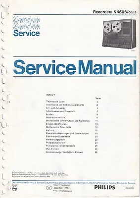 Kaufen Service Manual-Anleitung Für Philips N 4506  • 11€