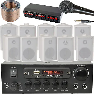 Kaufen 5 Zonen Bluetooth System 10x 60W Lautsprecher Shop Tannoy PA & Karaoke Kit HiFi Amp • 341.49€
