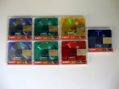 Kaufen 7x EMTEC Minidisc  MD80 Maxima Rainbow Neuware Nur Ohne Folie • 28€