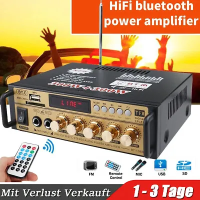 Kaufen Verstärker Audio Stereo Amplifier HIFI Digital Bluetooth FM USB Vollverstärker • 29.99€