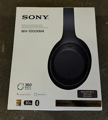 Kaufen Sony WH-1000XM4 Kabelloser Bluetooth Noise Cancelling Kopfhörer Midnight Blue • 229€