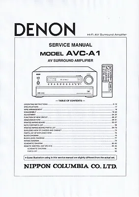 Kaufen Service Manual-Anleitung Für Denon AVC-A1  • 15€