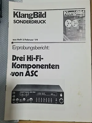 Kaufen KlangBild Sonderdruck Aus Heft 2/Februar '79: Drei Hi-Fi-Komponenten Von ASC • 10€