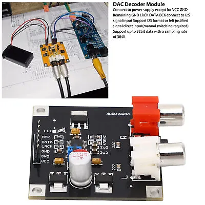 Kaufen DAC Decoder Modul Audio Zubehör Für HX Player Leistungsverstärker 3.5mm • 10.69€