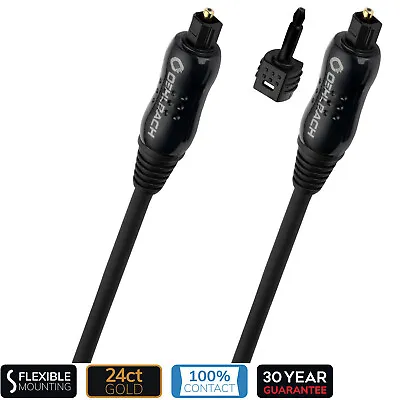 Kaufen Markenware OPTO STAR BLACK Toslink Kabel Optisches Digital 24kt Audiokabel 4m • 34.99€