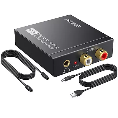 Kaufen PROZOR Digital Zu Analog Konverter Audio Adapter 192kHz Koaxial Toslink Für DVD • 19.99€