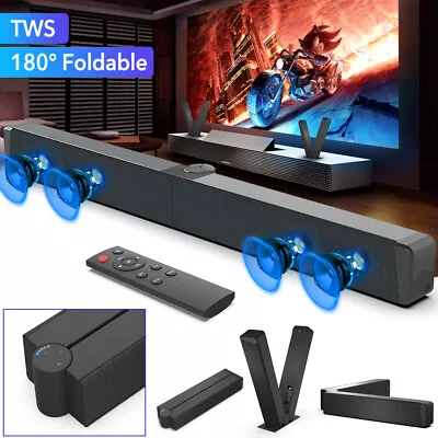 Kaufen Faltbare 3D-Surround Soundbar Subwoofer Wireless Bluetooth TV Lautsprecher • 57.42€