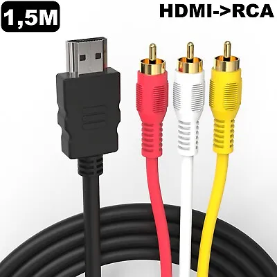 Kaufen HDMI Zu 3RCA Scart Audio Video AV Kabel Full HD Konverter Adapter Male 1,5 M • 7.95€