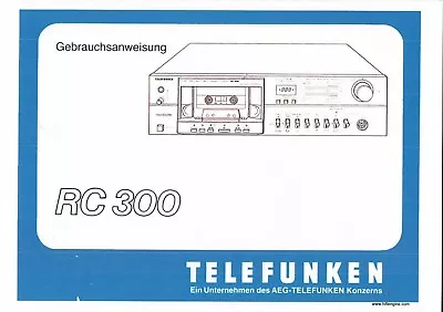Kaufen Telefunken Bedienungsanleitung User Manual Für RC 300 Deutsch Copy • 11.50€