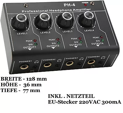 Kaufen Kopfhörer Verstärker PROFI 4-Kanal - Amplifier Nagelneu • 34.95€