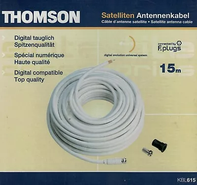 Kaufen THOMSON Satelliten 15m Antennenkabel F-Stecker Konfektioniert SAT • 8.79€