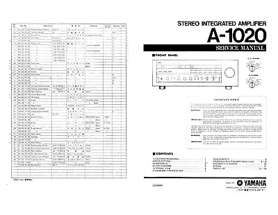 Kaufen Service Manual-Anleitung Für Yamaha A-1020  • 10€