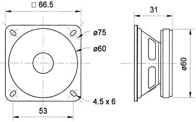 Kaufen 2,5 Zoll Full Range Lautsprecher Treiber, 8 Ohm, 8 W RMS - FRS7 2012 • 34.07€