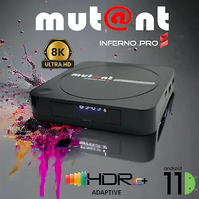 Kaufen Mutant Inferno PRO X 8K 30FPS 4K 60FPS Android 11 Dual Wifi IPTV Receiver Stream • 119€