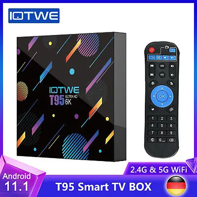 Kaufen IOTWE T95 Android 11.1 4+128 GB HDMI WIFI BT Smart TV BOX Quad Core Media Player • 57.99€