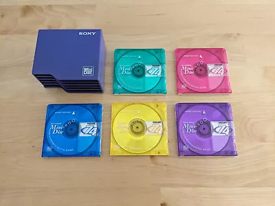 Kaufen 5x Maxell MiniDisc 74 Color + Sony Aufbewahrungs Hülle • 12.50€