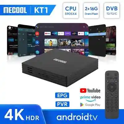 Kaufen MECOOL KT1 DVB-T2 Android 10.0 Smart TV Set Top Box S905X4-B Quad Core 2GB+16GB • 113.60€