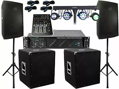 Kaufen 3000 Watt Pa Anlage 3 Wege Box USB Musiker Mischpult DJ Licht Light Bar LED • 1,049€