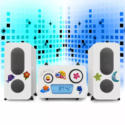 Kaufen Kinder Stereo Musik Anlage Puffy Aufkleber CD Spieler Radio USB MP3 Big Light • 90.90€
