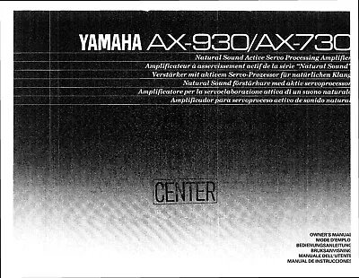 Kaufen Bedienungsanleitung-Operating Instructions Für Yamaha AX-730, AX-930  • 9€