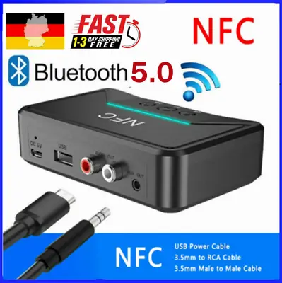 Kaufen NFC Bluetooth 5.0 Empfänger 3.5mm AUX Cinch Buchse Hifi Wireless Audio Adapter • 15.98€