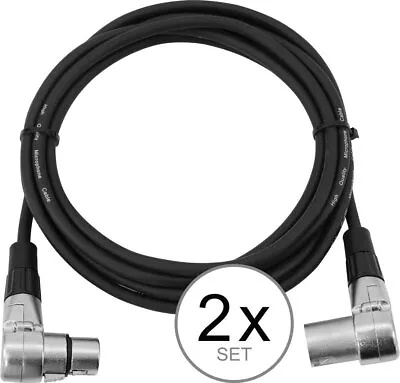 Kaufen Omnitronic XLR Kabel 3pol 3 M 90° Sw 2er Set Audiokabel XLR-Winkelverbinder • 28.90€
