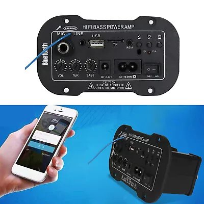 Kaufen 220V Bluetooth Hi Fi Bass Leistungsverstärker AMP Digital FM TF/USB Player DIY • 16.54€