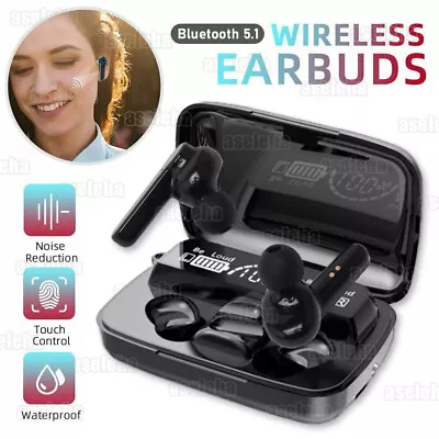 Kaufen Kopfhörer Bluetooth 5.1 TWS Wireless Sport Headset Touch Control In Ear Ohrhörer • 15.59€