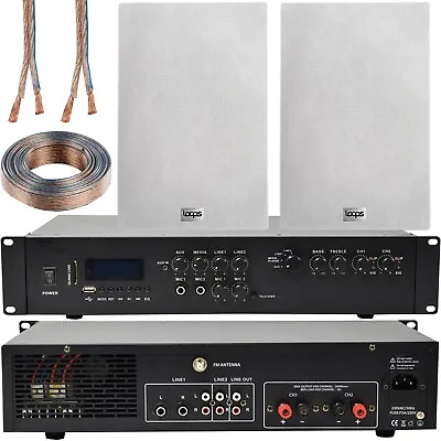 Kaufen 550 W Bluetooth Soundsystem & 2x 140 W Wandlautsprecher - 2 Zonen Multiroom Amp • 339.15€