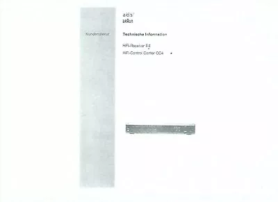 Kaufen Braun Service Manual Für Atelier R 4 Und CC 4 Deutsch Copy • 12.20€