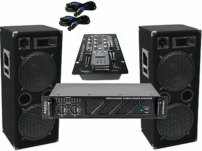 Kaufen Das PA-SET 50 Power Ibiza Anlage DJ 3Wege 4 X 30 Cm Bass USB Musikanlage 3000 W • 749€