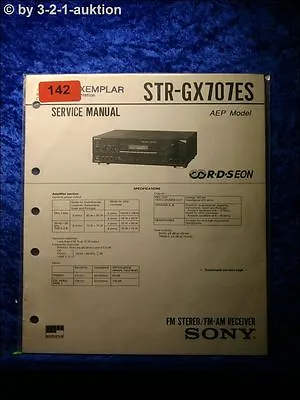 Kaufen Sony Service Manual STR GX707ES Receiver (#0142) • 14.95€
