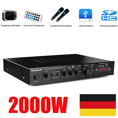 Kaufen 2000W Verstärker Vollverstärker HiFi Stereo Amplifier Digital FM Bluetooth DE • 72.99€