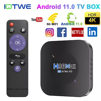 Kaufen Smart TV BOX H96 MAX Android 11.0 4K UHD 1+8GB 4K HDMI Media Streaming 5G WIFI • 29.98€