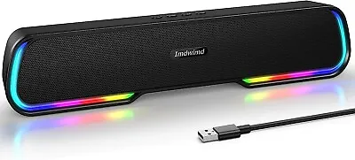 Kaufen 10W PC Bluetooth Desktop Lautsprecher Dynamisch RGB HiFi Stereo Gaming Soundbar • 25.35€