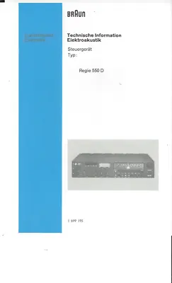Kaufen Braun Service Manual Für Regie 550 D  Copy • 13.50€