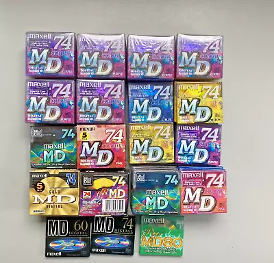 Kaufen 77 St./pcs. Maxell MD 74 Colour Und Andere MiniDisc Neu/ovp!! Sealed! • 140€
