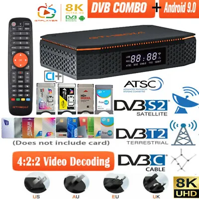 Kaufen 8K DVB-S2X/T2/Kabel Sat Receiver Satelliten Android Smart TV Box HD+ Tivusat CI+ • 146.36€