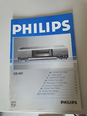Kaufen Mode D'emploi / Notice Philips CD931 • 8€