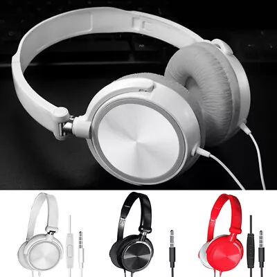 Kaufen 3,5-mm-Kabel-Over-Ear-Headset Bass Sound Musik-Stereo-Kopfhörer Mit Mikrofon D- • 7.41€